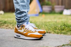 Nike Air Max 1 Curry On Feet Sneaker Review Nike Shoes Air Max Nike Air Max Nike Shoes Girls