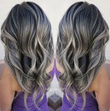 Silver Balayage With Black Roots Denver Balayage Hair Copper Balayage Hair Caramel Brunette Balayage Hair