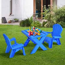 Choose from contactless same day delivery, drive up and more. Costzon Kids Plastic Table And 2 Chairs Set Adirondack Chair For Indoor Outdoor Garden Patio Beach Home Toddlers Boys Girls Activity Craft Table Set Blue Pricepulse