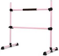 Barra Doble para Ballet Portátil con Altura Regulable para Niñas Aduntos  Fitness Bailar Danza Elongar Músculos Rosa 124,5 x 71 x 120 cm