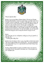 This Is A Welcome Letter That Goes Into The Welcome To Your House Pack Slytherin House Hogwarts School Welcome Letters