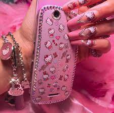 Hello kitty pink metal party favor container handle/latch hearts stars balloons. Tumblr