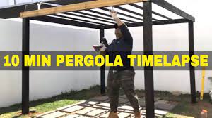 Diy Pergola Build Timelapse L Wooden Pergola In Under 10 Minutes L How To Youtube In 2021 Wooden Pergola Pergola Diy Pergola