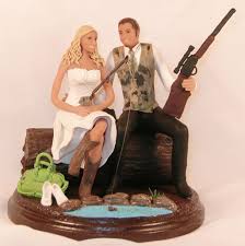 Custom calligraphy wedding cake topper is great to customize your special day with this personalized for your bollywood themed wedding, the bride on this cake topper wears a beautiful red sari, with a. Hunting Wedding Cake Toppers Cheap Fishing Wedding Cake Toppers Hunting Wedding Cake Toppers Fishing Wedding Cakes