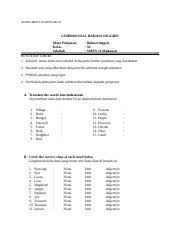 Jadi, word formation merupakan pembentukan kata dengan beberapa cara. Contoh Instrumen Vocabulary Beserta Test Specification Docx Instrument Of Research Lembar Soal Bahasa Inggris Mata Pelajaran Kelas Sekolah Bahasa Course Hero