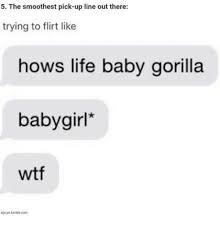 These naughty pick up lines are only ideas, so. 5 The Smoothest Pick Up Line Out There Trying To Flirt Like Hows Life Baby Gorilla Baby Girl Wtf Aycyn Tumbii Com Meme On Me Me