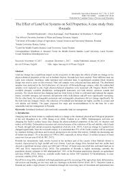 Pdf The Effect Of Land Use Systems On Soil Properties A Case Study From Rwanda