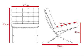 36 x 30 x 32 inches. Ludwig Mies Vd Rohe Lounge Chair Barcelona Pavillion Brown