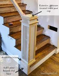 Even attaching all of the parts together, it is kinda useless if the you can save the woodworker's expenditure too. How To Build A Newel Post Beneath My Heart Staircase Makeover Staircase Remodel Stair Remodel