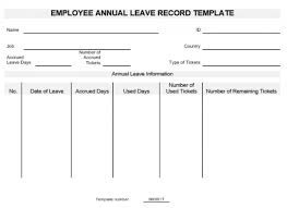 Maybe you would like to learn more about one of these? Ne0017 Employee Annual Leave Record Template English Namozaj