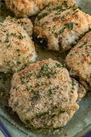 Garlic Parmesan Chicken Thighs Recipe In 2020 Boneless Chicken Thigh Recipes Garlic Parmesan Chicken Breaded Chicken Thighs