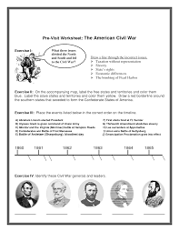 Civil War Printable Worksheets Pre Visit Worksheet The American Civil War Map Worksheets Civil War Worksheets