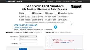 Fake credit card numbers for all major brands. Getcreditcardnumbers Generates Real Numbers