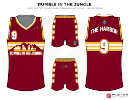 Basketball Jersey Design Black And Yellow Rumble In The Jungle Red Yellow White Black Custom Basketball Uniforms Jerseys S In 2020 Custom Basketball Uniforms Basketball Uniforms Design Basketball Uniforms