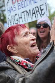 People protesting for democracy in Burlington