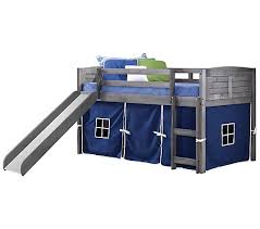 The loft bed also provides a usable area below the bed. Donco Kids Twin Louver Low Loft Bed W Slide Solid Tent Kit Qvc Com