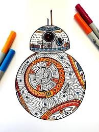 Bb8 Pdf Zentangle Coloring Page Etsy Star Wars Art Zentangle Art Coloring Pages