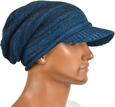 Mens Womens Thick Fleece Lined Knit Newsboy Cap Slouch Beanie Hat with  Visor (Blue) at Amazon Men's Clothing store