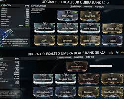 Umbra Build 2 0 Asking For Comments And Room For Improvement Warframe Excalibur 100% exalted blade build. umbra build 2 0 asking for comments and
