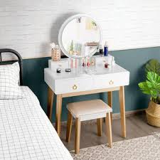 It can be a fine display of your room. Costway Makeup Vanity Table Set 3 Color Lighting Modes Jewelry Divider Dressing Table