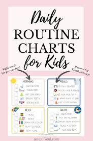 Spring Kids Daily Routine A Cup Of Soul Daily Routine Chart For Kids Daily Routine Chart Charts For Kids