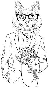 Cat looking at the water animal sa57e. Finished Cat Coloring Pages For Adults Novocom Top