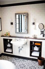 Here are tons of inspiring bathroom tile ideas for floors, walls and showers. Space Saving Shelves Bathroom Inspiration Bathrooms Remodel Trendy Bathroom