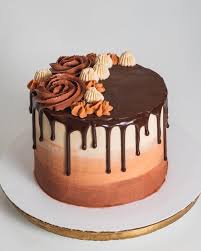 Ombre Cake With Salted Caramel Buttercream Chocolate Sponge And A Chocolate Ganache Drip Chocolate Cake Designs Easy Cake Decorating Chocolate Cake Decoration