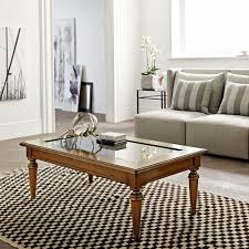 Oak coffee tables are a good type of coffee table for long term use and survival in a house full of pets and children. Traditional Coffee Table Arno Le Fablier Walnut Glass Walnut Base