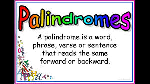 A palindrome is a type of word play in which a word, phrase, or sentence reads the same backward or forward. Explanation Of Palindrome Words Palindromes Learn English Youtube