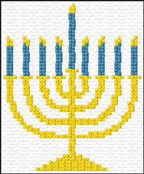 Design size is 138w x 104h stitches. Ann Logan 10 Free Patterns Online Menorah 1639