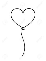 Vector Flat Cartoon Heart Shaped Black Outline Air Balloon Isolated Royalty Free Cliparts Vectors And Stock Illustration Image 139090491