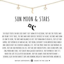 A similar quote is attributed to the rapper kanye omari west who said, shoot for the stars, so if you fall you land on a cloud. i prefer the more astronomically accurate misquote, aim for the stars if you fail you can still land on the moon. Bryan Anthonys Dainty Sun Moon And Stars Necklace 14k Gold Moon And Star Quotes Star Quotes Moon And Sun Quotes