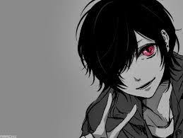 Red Eyes Black Hair Black And White Boy Anime Anime Boy Blushing Anime Anime