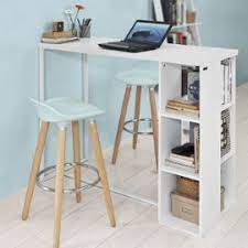 sobuy fwt39 w table haute de bar mange debout cuisine avec 3 etageres de rangements blanc table haute cuisine table haute petite salle a manger