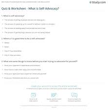 Aug 03, 2015 · random questions about yourself. Quiz Worksheet What Is Self Advocacy Study Com