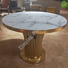Clear glass dining table top with polished edge; Stainless Steel Base Glass Top Small Round Dining Table Buy Small Round Dining Table Cheap Small Round Dining Table Round Rotating Dining Table Product On Alibaba Com