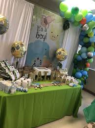 It S A Boy Dollar Tree Baby Shower In 2020 Baby Shower Dollar Tree Jungle Baby Shower Decorations Safari Baby Shower Boy