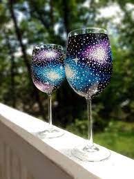 40 Artistic Wine Glass Painting Ideas Bored Art Wine Glass Crafts Painted Wine Glass Decorated Wine Glasses