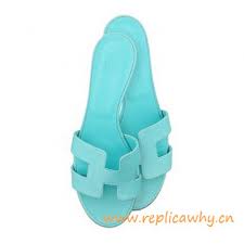 Original Oasis Ladies Sandal In Epsom Leather Light Blue Slippers