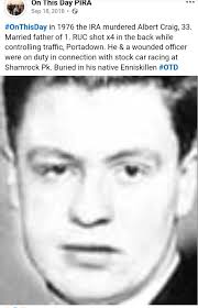 Sergeant Albert Craig RUC GC Police, 33 Portadown originally from  Enniskillen,Married with family, Portadown Sports-Remembered 🙏 Sergeant Albert  Craig was a role model officer in The Royal Ulster Constabulary RUC GC  Police,