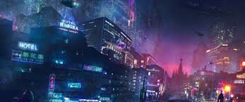 Hd wallpapers and background images Download 3440x1440 Cyberpunk City Futuristic Neon Lights Buildings Aircrafts Wallpapers Wallpapermaiden