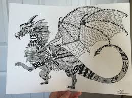 Check spelling or type a new query. Zentangle Dragon Dragon Coloring Page Zentangle Artwork