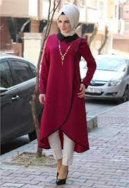 Manaÿet Kolyeli Biyeli Tunik Mor 1916 Aœst Ga Ya M Model Pakaian Hijab Pakaian Wanita Model Pakaian