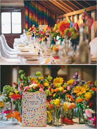 Rainbow Wedding With A Super Cute Program Idea Rainbow Wedding Decorations Rainbow Wedding Rainbow Wedding Theme