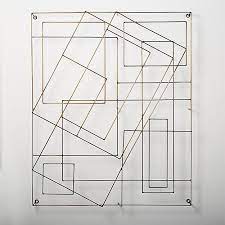 Shop Graham Wire Wall Art Overlapping Geometric Shapes Form Minimalist Sculpture That Appears To F Wire Wall Art Modern Metal Wall Art Wooden Wall Art Decor