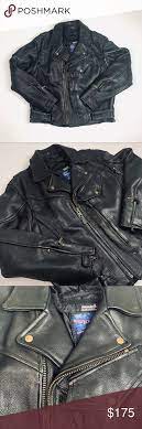 Vtg Vance Leather Black Motorcycle Jacket 46 Xl Black Motorcycle Jacket Jackets Black Motorcycle