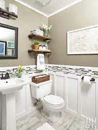We love a good bathroom storage solution. Phenomenal Powder Room Ideas To Make Your Space Colorful Bathroom Design Small Small Bathroom Budget Bathroom