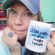 Happy Sea Glass Saturday, beaches! 🌊🩵 I totally underestimated how many  people would fall in love with this coffee mug when I designed it a few  years ago 🤪🤣😂 It's still popular