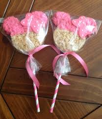 1st Birthday Rice Krispie Treats Minnie Mouse 5 Rice Krispie Treat Pops With A Fondant Bow One Dozen Great Party Favor F Minnie Birthday Party Minnie Mouse 1st Birthday Minnie Mouse Party